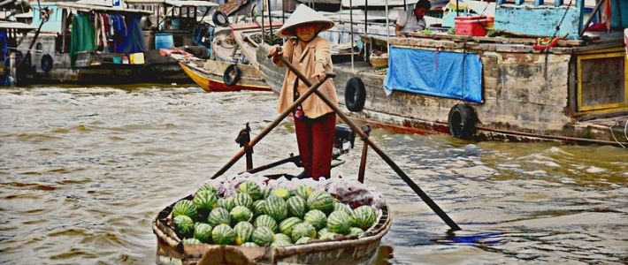 Visite marché delta du Mékong du Vietnam